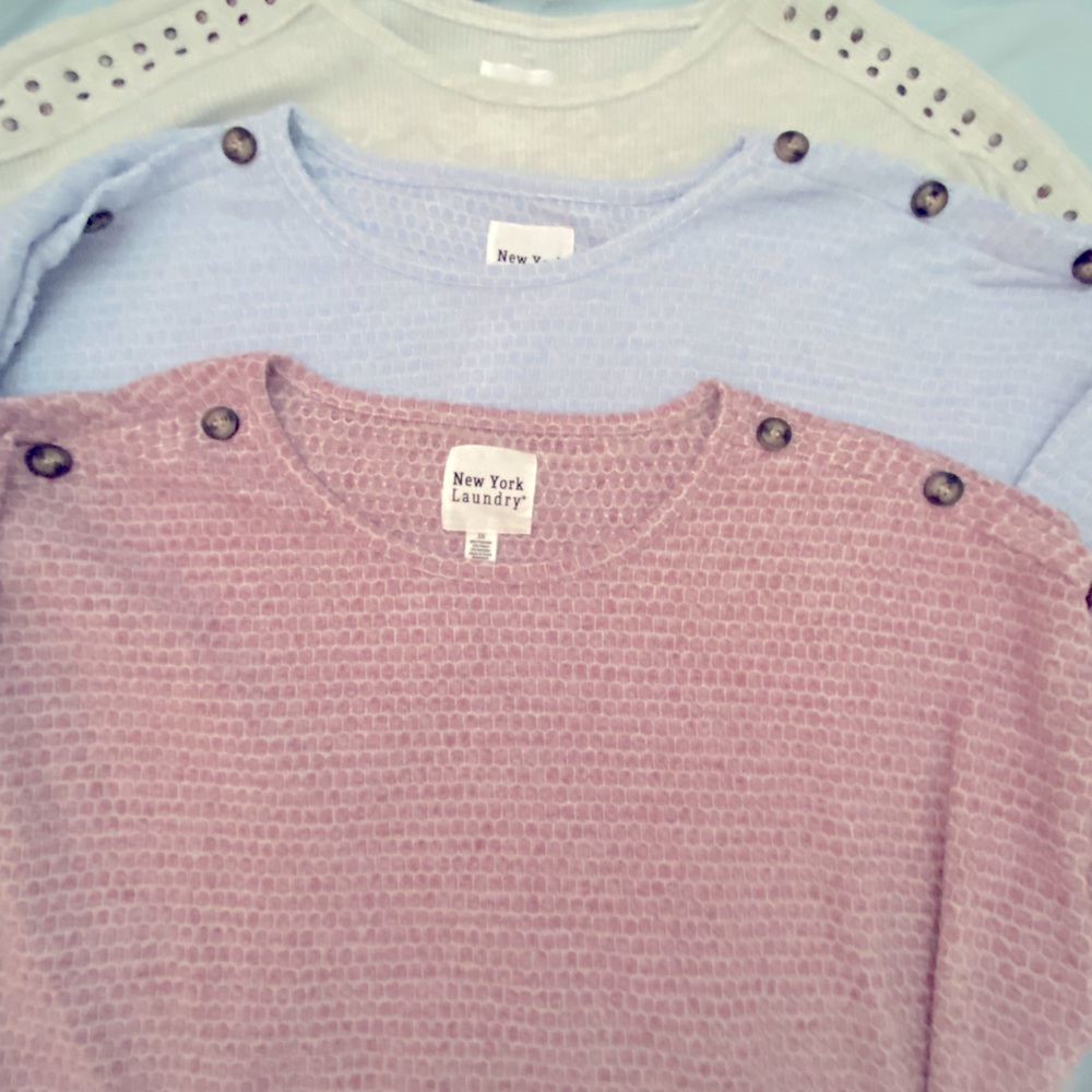 Lot of 3 NWT New York Laundry Fall Lightweight Sweater Blouses Size 3X